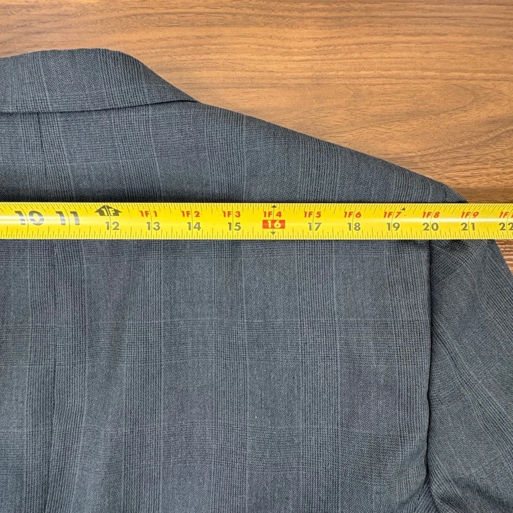 Stafford 2-Piece Suit 46L 40x30 Gray Pleated Glen Plaid Wool Blend Old Money